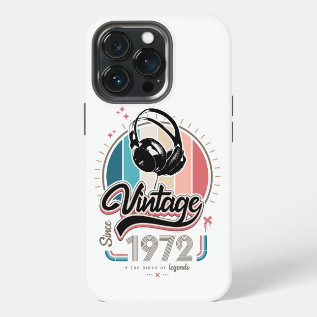 Funda Para iPhone Auriculares vintage desde 1972 (Reverso )