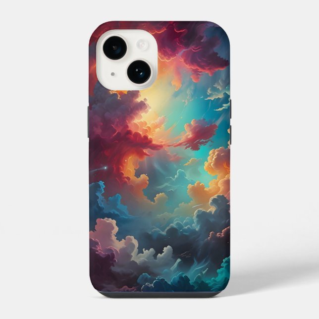 Funda Para iPhone Aurora en las nubes (Reverso )