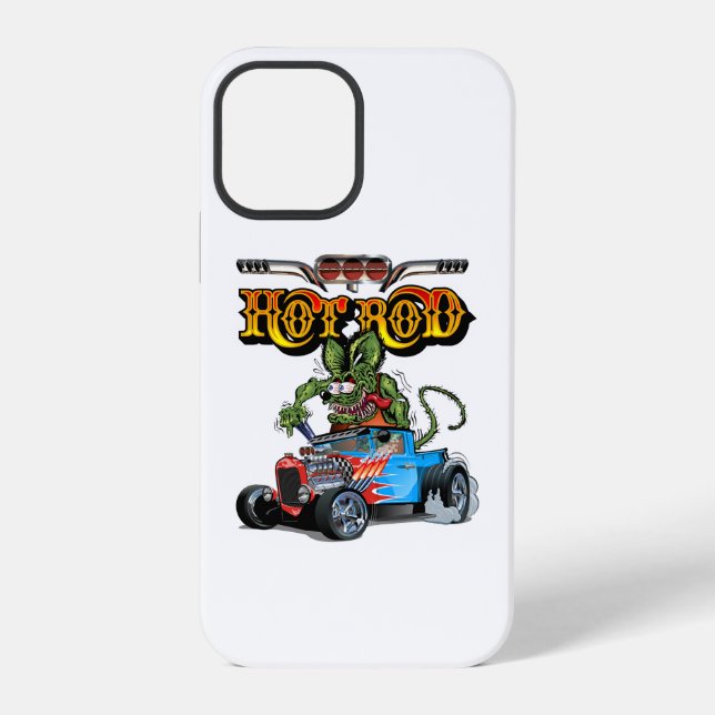 Funda Para iPhone Auto caliente retro de dibujos animados (Reverso )