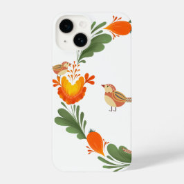 Funda Para iPhone 14 Autumn Bird Folk Art