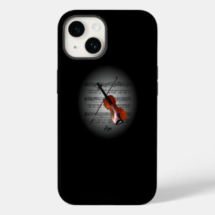 Funda Para iPhone 14 Avant Garde ~ Violín en Globo con Partitura ~