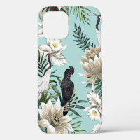 Ave de grulla vintage tropical, loro, flowe de lot