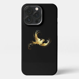 Funda Para iPhone 13 Pro Ave dorada sobre fondo negro