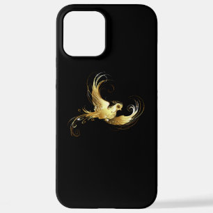 Funda Para iPhone 12 Pro Max Ave dorada sobre fondo negro