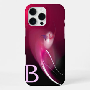 FUNDA PARA iPhone 16 PRO MAX AVE LIGERA / FUCIA ROSA NEGRO MONOGRAMA ABSTRACTO