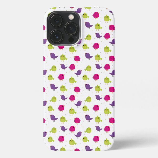Funda Para iPhone Aves alegres y coloridas (Reverso )