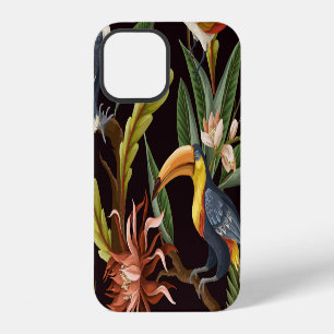 Funda Para iPhone 12 Aves Tropicales: Hojas y Flores Vintage