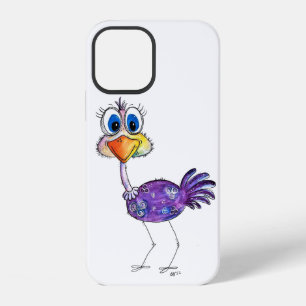 Funda Para iPhone 12 Avestruz Morada Feliz Caprichosa