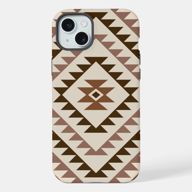 Funda Para iPhone Aztec Diamond Motif Design Browns+Cream (Reverso )