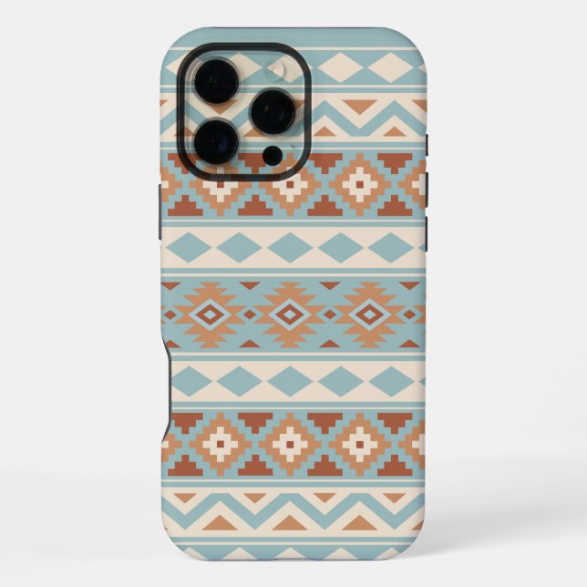 Funda Para iPhone Aztec Essence Ptn IIIb Blue Cream Terracottas (Reverso )