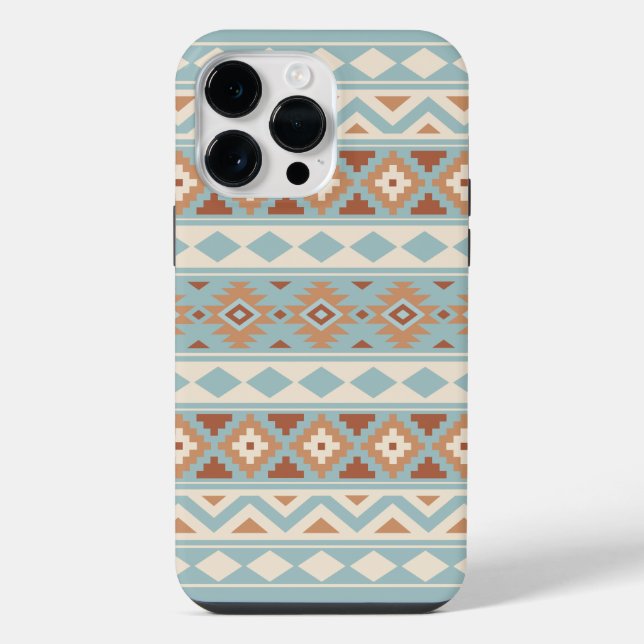 Funda Para iPhone Aztec Essence Ptn IIIb Blue Cream Terracottas (Reverso )