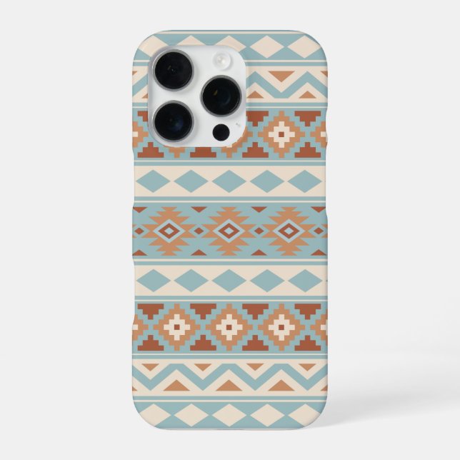 Funda Para iPhone Aztec Essence Ptn IIIb Blue Cream Terracottas (Reverso)