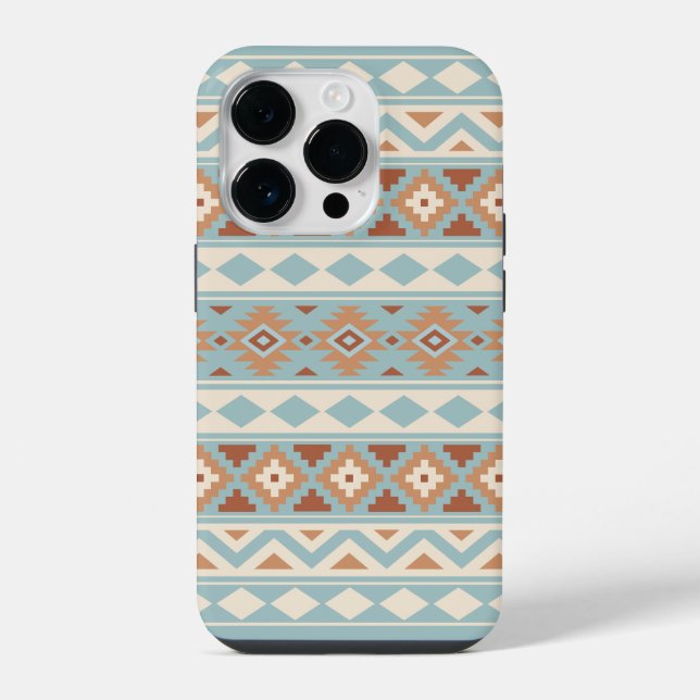 Funda Para iPhone Aztec Essence Ptn IIIb Blue Cream Terracottas (Reverso )