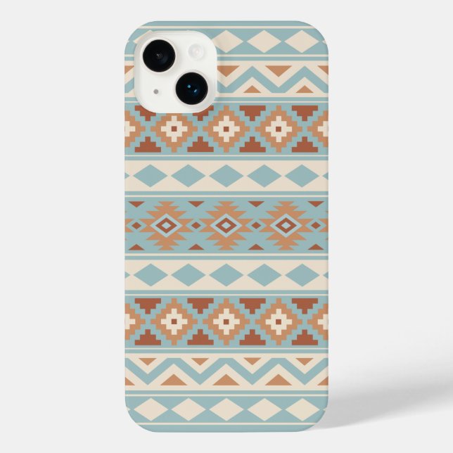 Funda Para iPhone Aztec Essence Ptn IIIb Blue Cream Terracottas (Reverso )