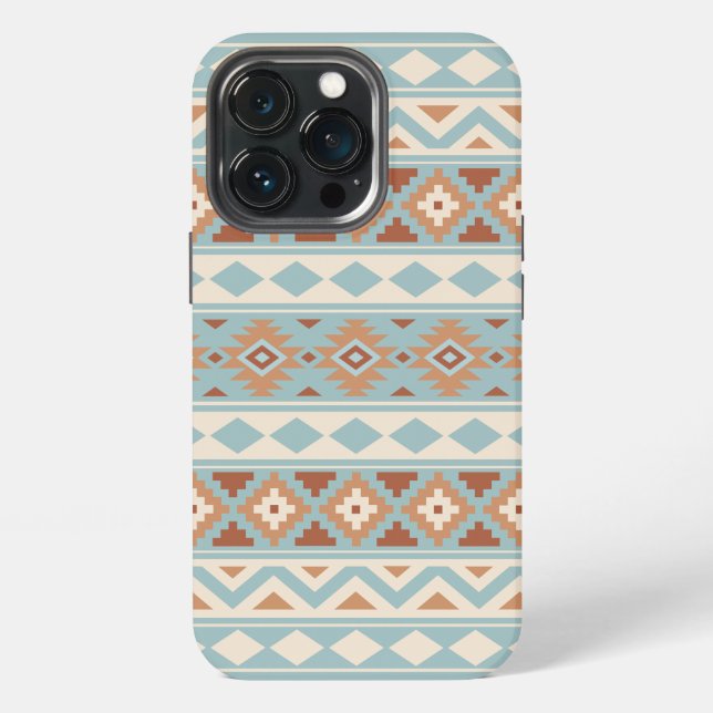 Funda Para iPhone Aztec Essence Ptn IIIb Blue Cream Terracottas (Reverso )