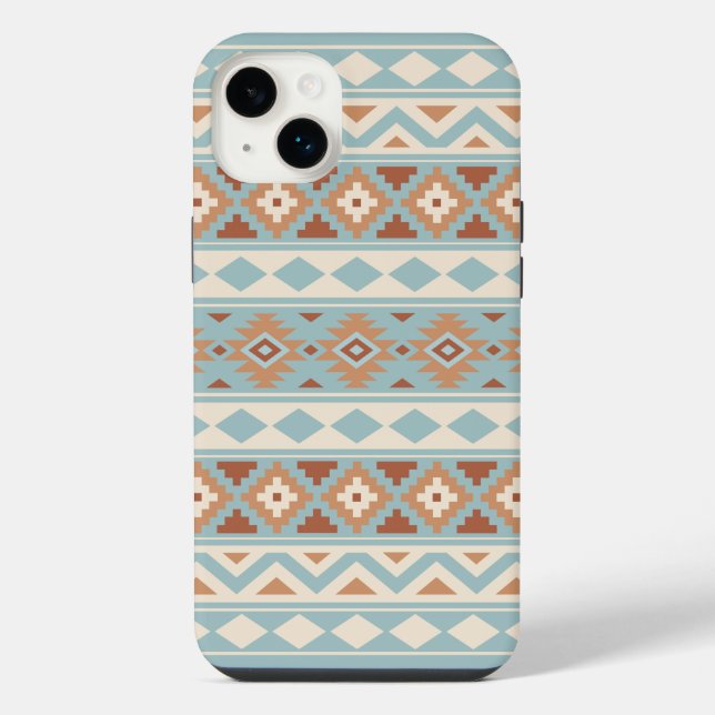 Funda Para iPhone Aztec Essence Ptn IIIb Blue Cream Terracottas (Reverso)