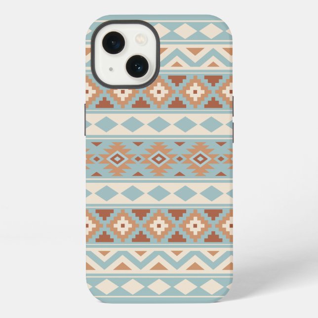 Funda Para iPhone Aztec Essence Ptn IIIb Blue Cream Terracottas (Reverso )