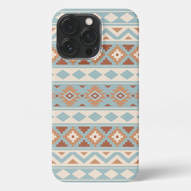 Funda Para iPhone Aztec Essence Ptn IIIb Blue Cream Terracottas (Reverso)