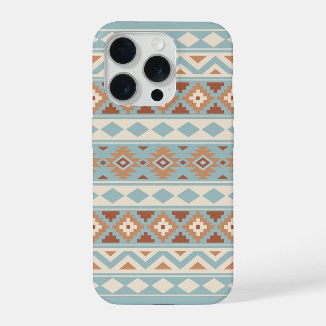 Funda Para iPhone Aztec Essence Ptn IIIb Blue Cream Terracottas (Reverso )