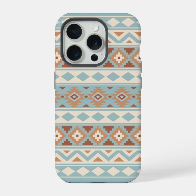 Funda Para iPhone Aztec Essence Ptn IIIb Blue Cream Terracottas (Reverso )