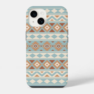 Funda Para iPhone 14 Aztec Essence Ptn IIIb Blue Cream Terracottas