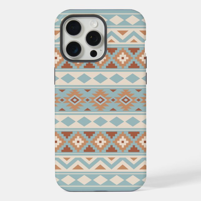 Funda Para iPhone Aztec Essence Ptn IIIb Blue Cream Terracottas (Reverso )