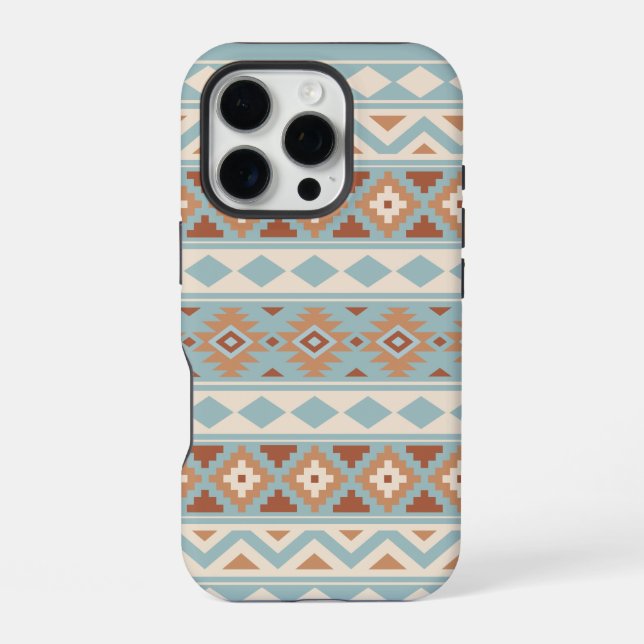 Funda Para iPhone Aztec Essence Ptn IIIb Blue Cream Terracottas (Reverso )