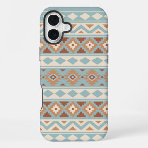 Funda Para iPhone 16 Plus Aztec Essence Ptn IIIb Blue Cream Terracottas