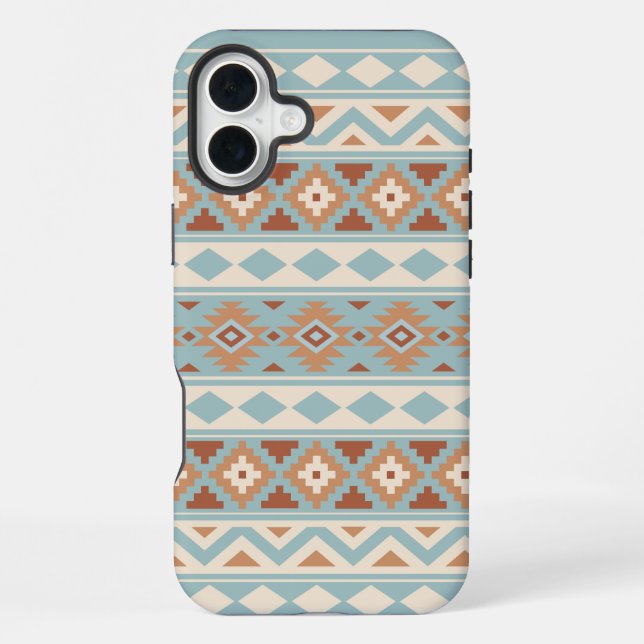 Funda Para iPhone Aztec Essence Ptn IIIb Blue Cream Terracottas (Reverso )