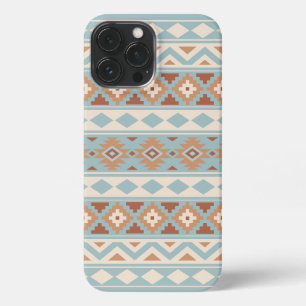 Funda Para iPhone 13 Pro Max Aztec Essence Ptn IIIb Blue Cream Terracottas