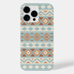 Funda Para iPhone 14 Pro Max Aztec Essence Ptn IIIb Blue Cream Terracottas