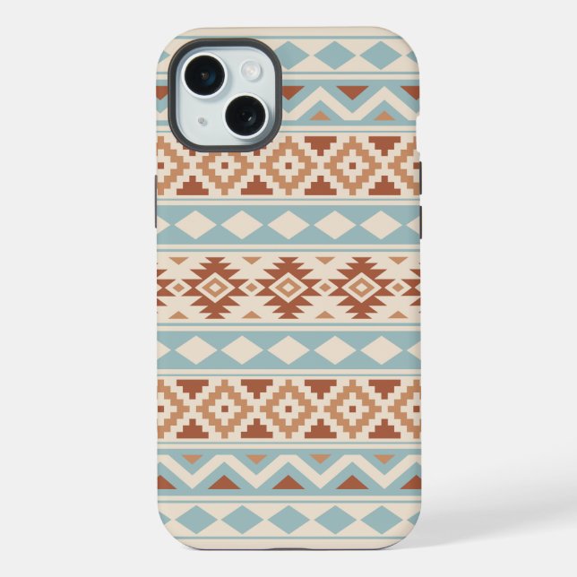 Funda Para iPhone Aztec Essence Ptn IIIb Blue Terracottas Cream (Reverso )