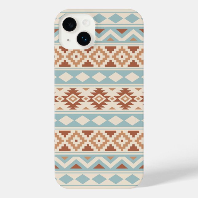Funda Para iPhone Aztec Essence Ptn IIIb Blue Terracottas Cream (Reverso )