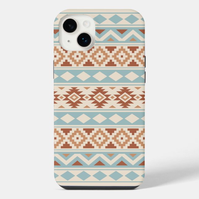 Funda Para iPhone Aztec Essence Ptn IIIb Blue Terracottas Cream (Reverso)
