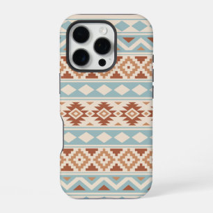 Funda Para iPhone 16 Pro Aztec Essence Ptn IIIb Blue Terracottas Cream