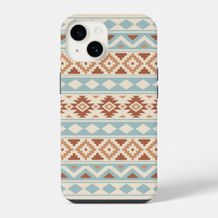 Funda Para iPhone 14 Aztec Essence Ptn IIIb Blue Terracottas Cream