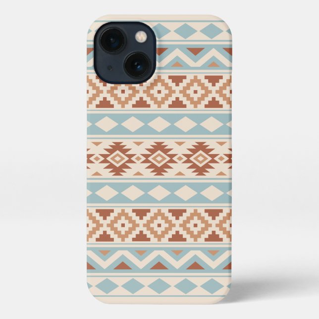 Funda Para iPhone Aztec Essence Ptn IIIb Blue Terracottas Cream (Reverso )