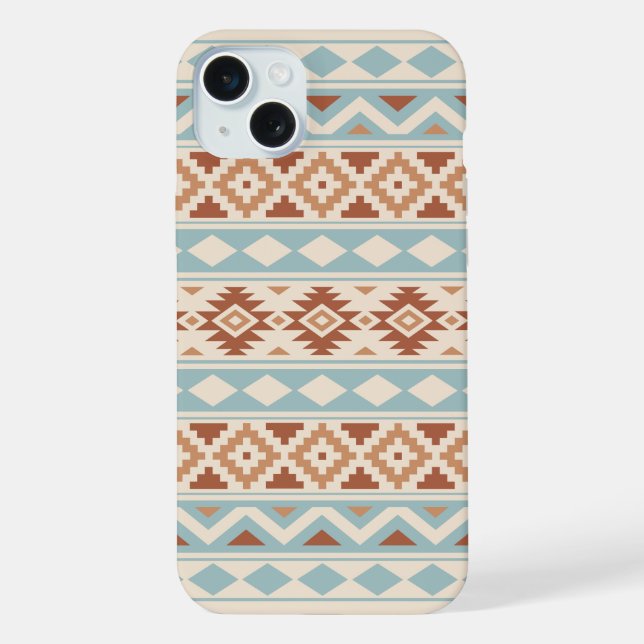 Funda Para iPhone Aztec Essence Ptn IIIb Blue Terracottas Cream (Reverso )