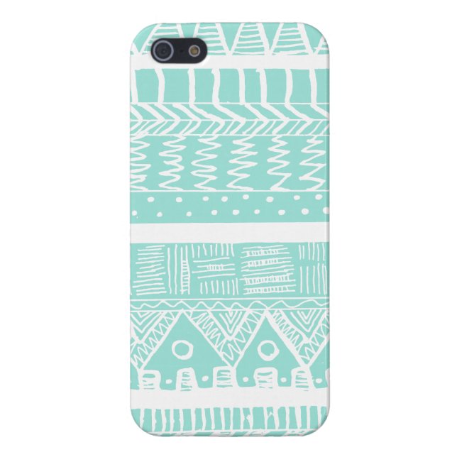 Funda Para iPhone Azteca de la menta de Boho (Atrás)