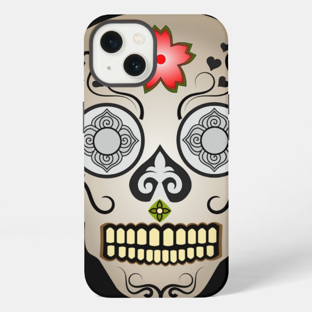 Funda Para iPhone Azúcar de flores rojas (Reverso )
