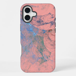 Funda Para iPhone 16 Plus Azul abstracto verde y rosa