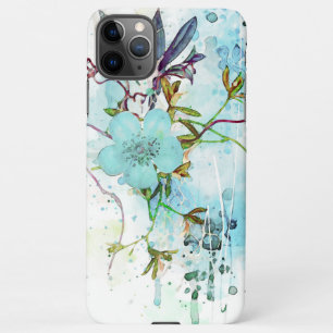 Funda Para iPhone 11Pro Max Azul acuarela Pastel Floral