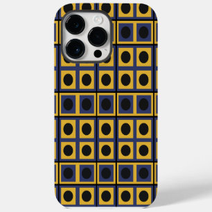 Funda Para iPhone 14 Pro Max Azul Amarillo Negro Cuadrado Círculo Geométrico