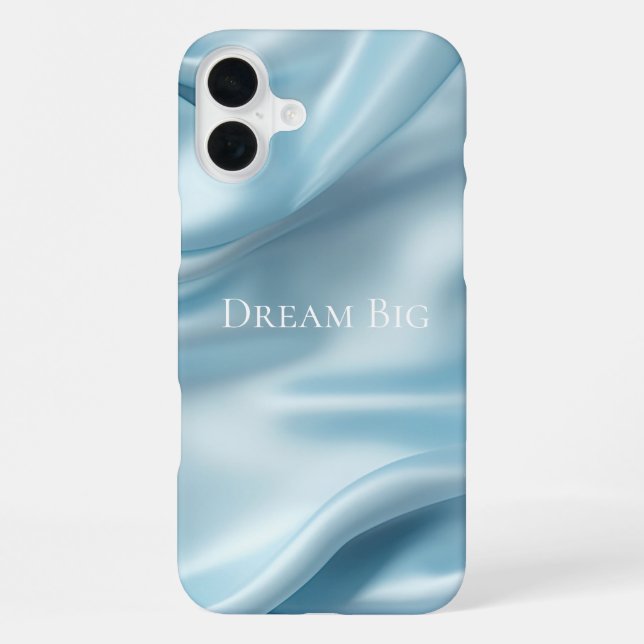 Funda Para iPhone Azul Claro Femenino Precioso Falso Satén (Reverso )