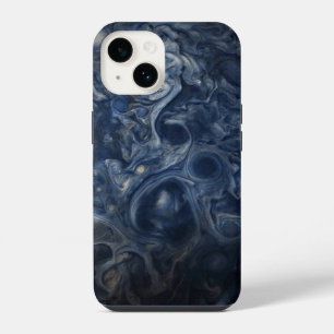 Funda Para iPhone 14 Azul del planeta Júpiter Blanco Juno Cam Girando