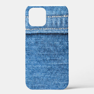 Funda Para iPhone 12 Azul Denim: Textura Clásica de Jeans.