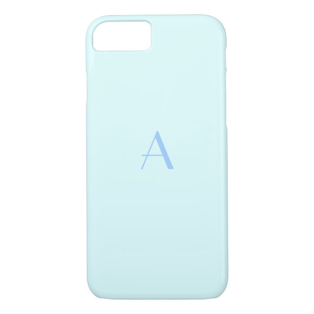 Funda para iPhone azul Girly Baby con Monograma (Reverso)