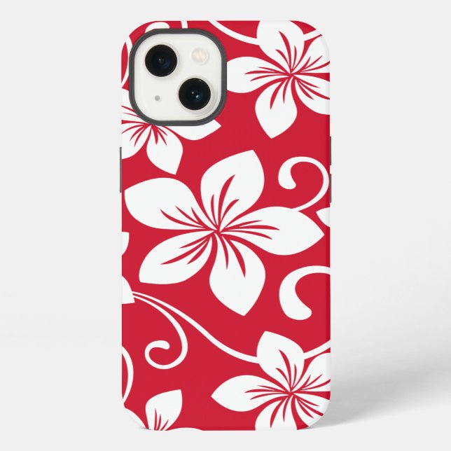 FUNDA PARA iPhone AZUL HAWAI (ROJO) (Reverso )