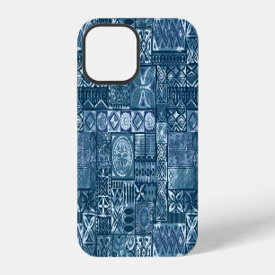 Funda Para iPhone 12 Azul Marino Tapa: Tribal Tela Abstracto