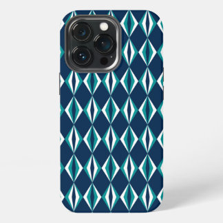 Funda Para iPhone 13 Pro Azul Marino, Verde Acuario y Diamantes Blancos